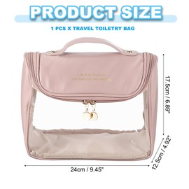 PATIKIL Kulturbeutel zum Aufhängen, Reise-Make-up-Tasche, wasserdichte Kosmetiktasche, rose, 9.45 x 4.92 x 6.89 inch