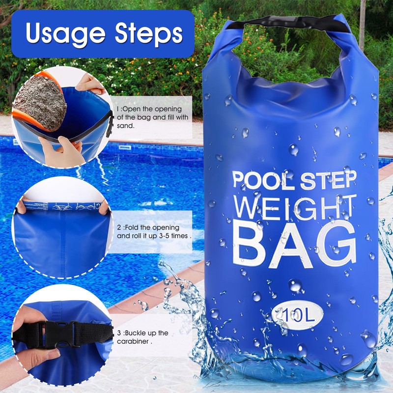 Lanathel 2 Pack Pool Step Weights, 500D PVC Waterproof Heavy