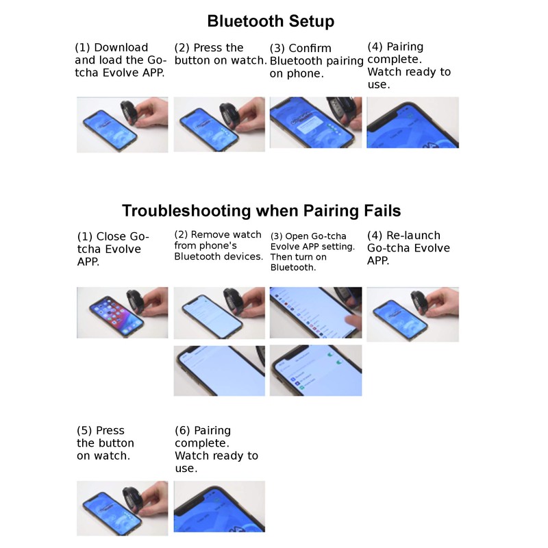 Go-tcha Evolve LED-Touch Wristband Watch for Pokemon Go with Auto