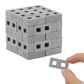 GOMAKERER 60 Pcs Miniature Gray Bricks, Tiny Bricks for Landscaping Miniature Gainsboro Bricks Realistic Fake Bricks Dollhouse Furniture Accessories for DIY Crafting House Models
