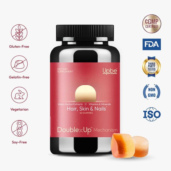 Upbe 16-in-1 Hair, Skin & Nails Gummies – 6000mcg Biotin