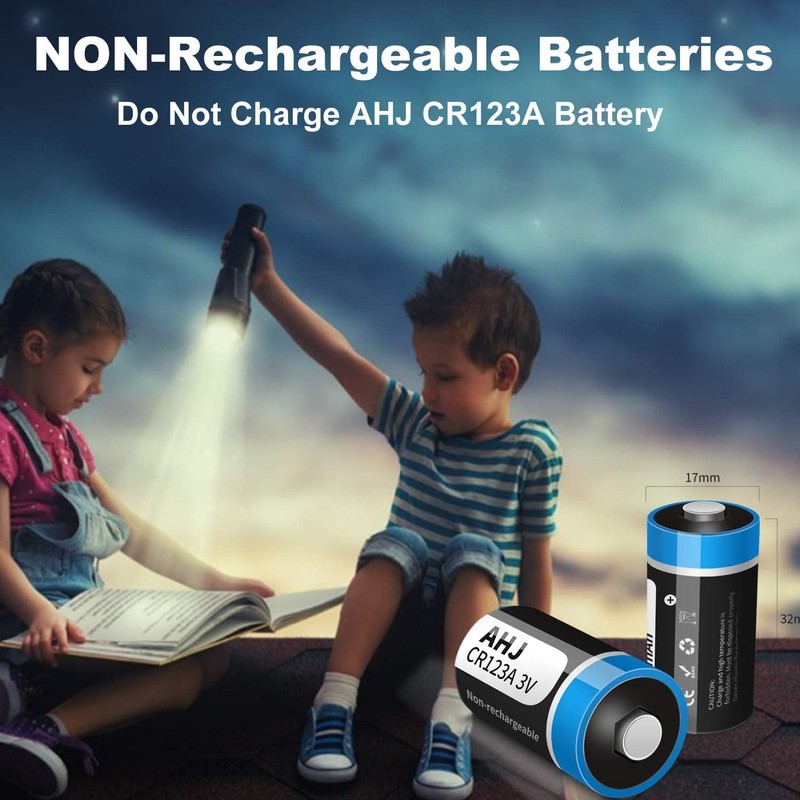 CR123A 3V Lithium Battery, 20 Pack 1600mAh CR123 CR17345 Batteries