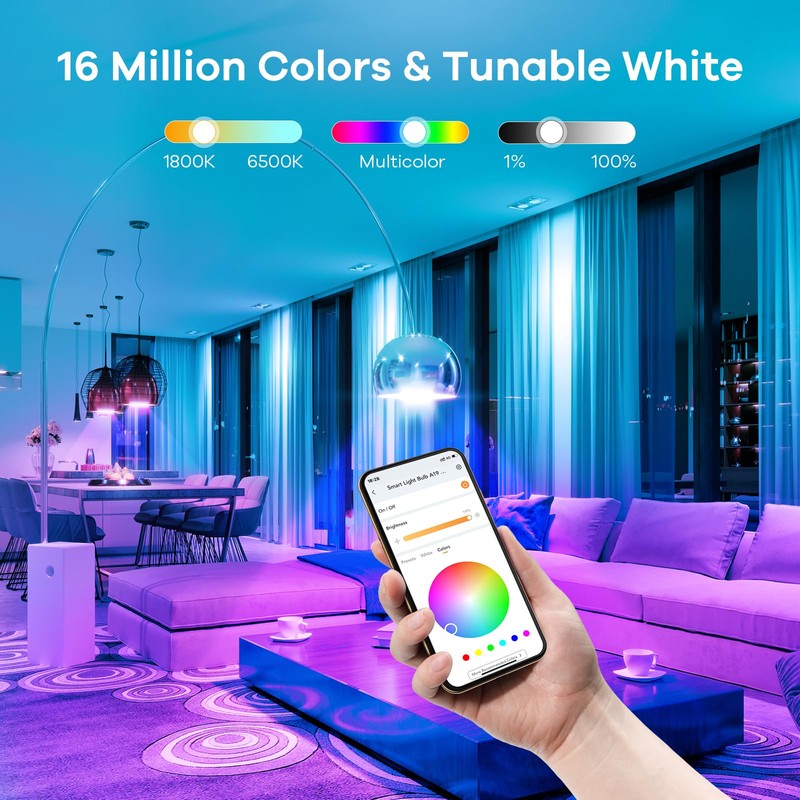 Linkind RGBTW - Bombillas inteligentes que cambian de color, 1