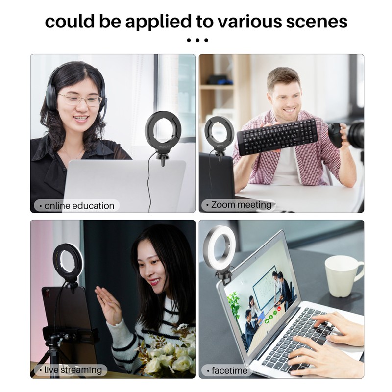 Mini 4 Inch LED Ring Light Clip-on Laptop Video Conference