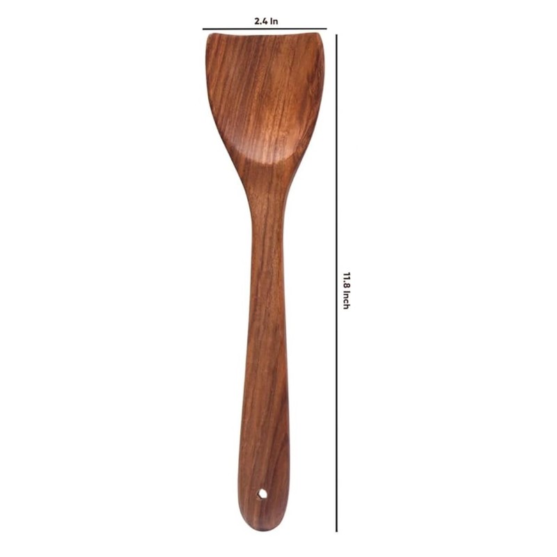 TlkOut Wooden Spatula Spoon for Cooking & Serving | Teak