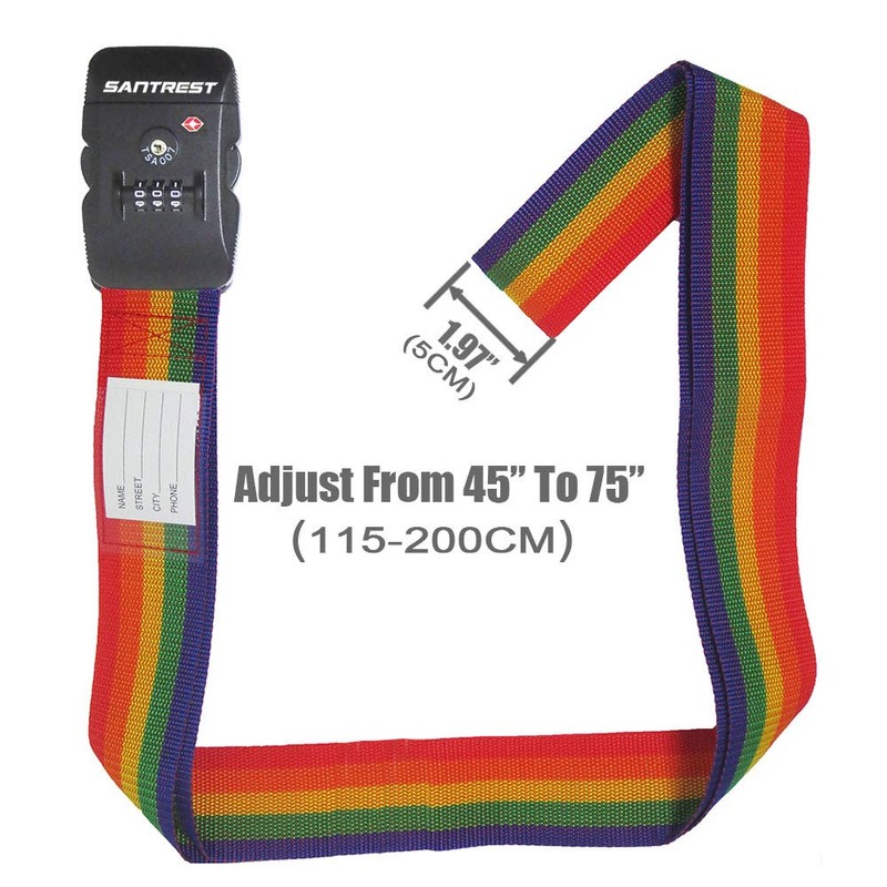 SANTREST Travel Luggage Strap Adjustable Suitcase Packing Belt with TSA