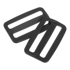 uxcell 25Pcs Plastic Slide Buckle, 1 1/4" Tri-Glides Slides, Adjustable Webbing Buckles Fasteners for Backpack Purse Belt Webbing Strap, Black