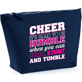 Hippowarehouse Cheer It's Hard To Be Humble Cheerleading printed make up cosmetic wash bag 18x19x9cm