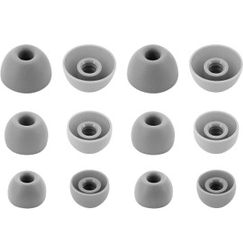 Rqker Ear Tips Compatible with Beats Studio Buds, S/M/L Sizes 6 Pairs Soft Silicone Replacement Tips Earbuds Covers Eartips Compatible with Beats Studio Buds, Moon Gray 12