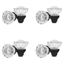 SUMBIN 4 Pack Clear Crystal Door Knobs Privacy or Passage Function,Octagonal Diamond Glass Interior Knob with Spindle Matt Black Finished