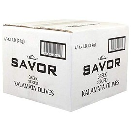 Savor Imports Greek Sliced Kalamata Olives, 2000 Gram -- 4 per case.