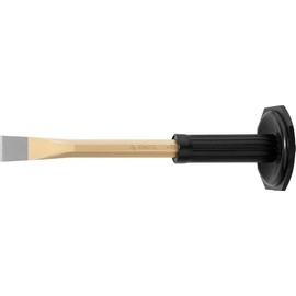 Rennsteig 351 250 1 Octagonal Painted Mason's Chisel with Handguard, Gold/Red, 250 mm