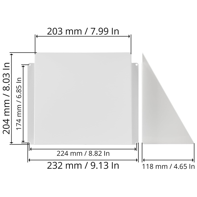 8" x 8" White Galvanized Steel Vent Cover - Duct