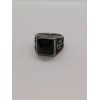 Joyeria Jara Square Onyx CZ Titanium Stainless Steel Size 11