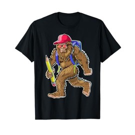 Funny Bigfoot Back to School Kid Bigfoot Backpack Boys T-Shirt