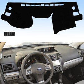 AUQDD Dashboard Cover Mat Fit for 2014 2015 2016 2017 2018 Su-baru Forester, Black Flannel Dash Mat, Anti-Glare, Anti-Reflection, No Peculiar Smell - Not Fit w/HUD Models