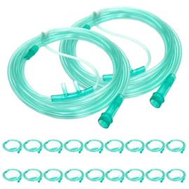 20packs of high Flow Ultra Soft Nasal Oxygen Cannula, Green Tube Body canulas, Each Individually Packaged with Standard connectors, Adult Nasal cannulas Soft 7Ft (About 2.1 Meters)