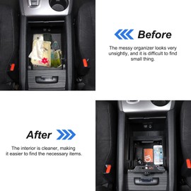 Heutamo Center Console Lock Box Security Storage Compatible with Honda Pilot 2015-2022,Center Console Safe Lock Box Storage Interior Organizer Tray Accessories