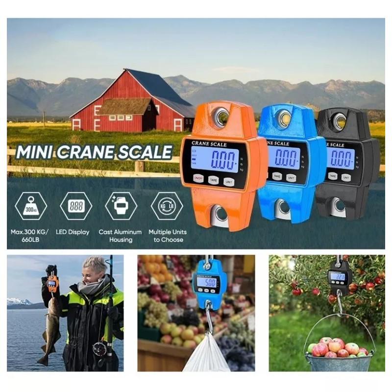 Fnbrli Báscula Industrial Lcd Digital Portátil Para Colgar 500 Kg