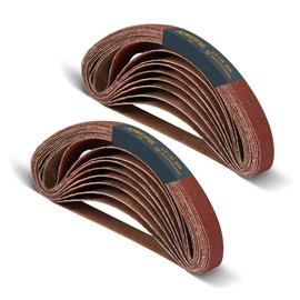 POWERTEC 1/2 x 18 Inch Sanding Belts, 40PK, 40 Grit Aluminum Oxide Belt Sander Sanding Belt for Air File Belt Sander, Woodworking, Derusting (401804-P2)