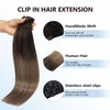 COOKAYU Clip in Hair Extensions Balayage Clip on Hair Extensions