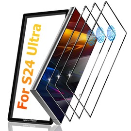 SURFCUZ [3 Pack] Screen Protector For Galaxy S24 Ultra(6.9 Inch) [Tempered Glass] [Japan Glass with 9H Hardness] Fingerprint Unlock with Installation Frame HD Clear Screen Protector