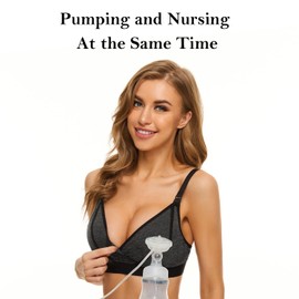 Pumping Bra Hands Free Pumping Bra Nursing Bra, Breast Pump Bras Nursing Bra Adjustable Wireless Comfortable Pump Bra Plus Size Fits Breast Pumps, Small-XX-Large (Grey, XX-Large)