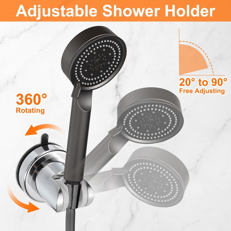 sourcing map 2pcs Shower Head Holder, Suction Cup Shower Head