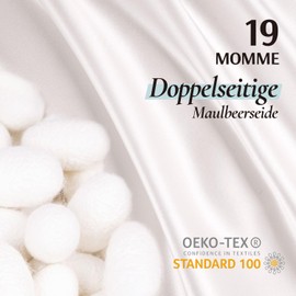 Zenssia Silk Pillowcase 50 x 70 cm, 100% Mulberry Silk for Hair and Skin with Hidden Zip, Super Soft, Breathable, 1 Piece, White