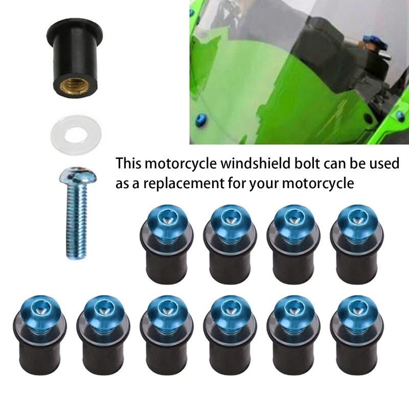 CGEAMDY Pack of 10 Windscreen Nuts, 5 mm Motorcycles Windscreen