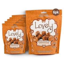 Lovely Candy Co. Soft and Chewy Caramels, Individually Wrapped, 6oz (6-Pack) | Gluten-Free, Non-GMO, No High Fructose Corn Syrup