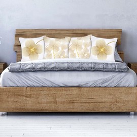 Betadistor Yellow Cushion Covers 45 x 45 cm Set of 4, Yellow Leaves Pillow cover Pillow case Cushion Cover for Sofa outdoor Garden Bed Couch Cushion Bedroom Living Room, Yellow Leaves, 509-0177