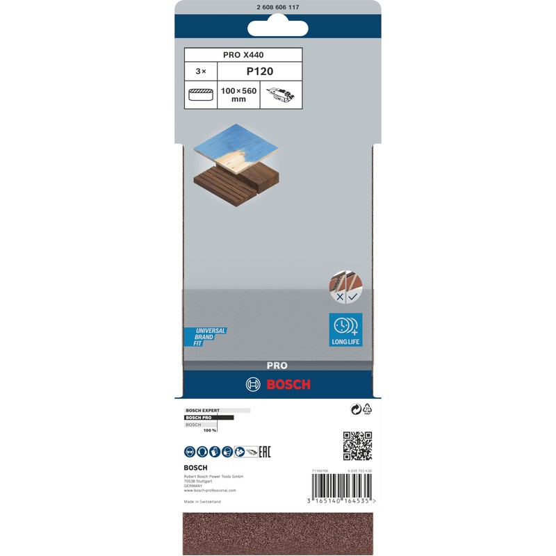 Bosch 2608606117 100 x 560 mm 120 Grit Sanding Belts