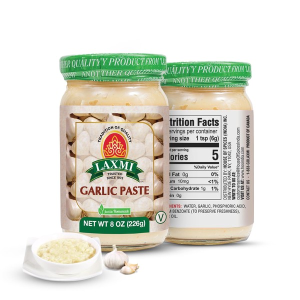 Laxmi Garlic Paste 8oz | Premium quality and pure Garlic,