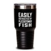 ODDITEES Funny Fish Tumbler Easily Distracted By Plecostomus Fish Tumbler
