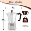 Alpine Cuisine Stovetop Espresso Maker 12.5 Oz, 9 Espresso Cups