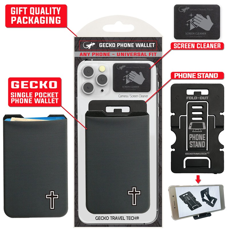 Phone Wallet in Cross Design - Catholic Cell phone Card