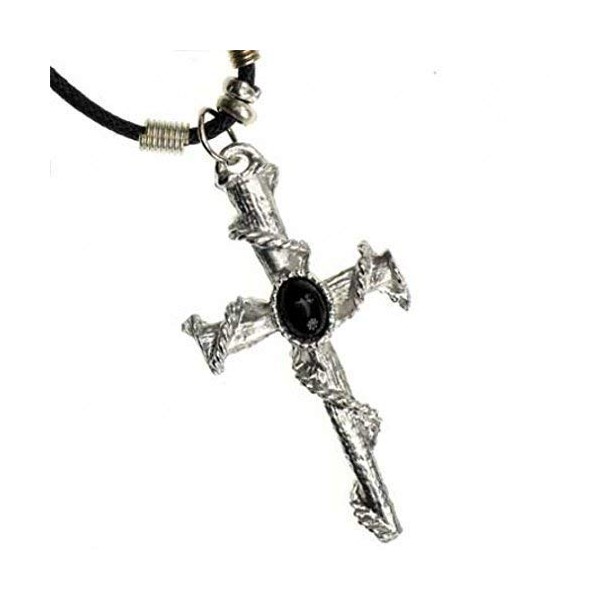 Umranktem & Cross Pendant with black stone, Gothic
