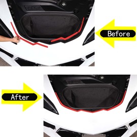 Trunk Edge Panel Trim Patch Stainless Steel 4PCS Compatible with Corvette C8 Stingray 2020-2024 Trunk Borders Cover Sequin Trim Accessories (Style A-Red)