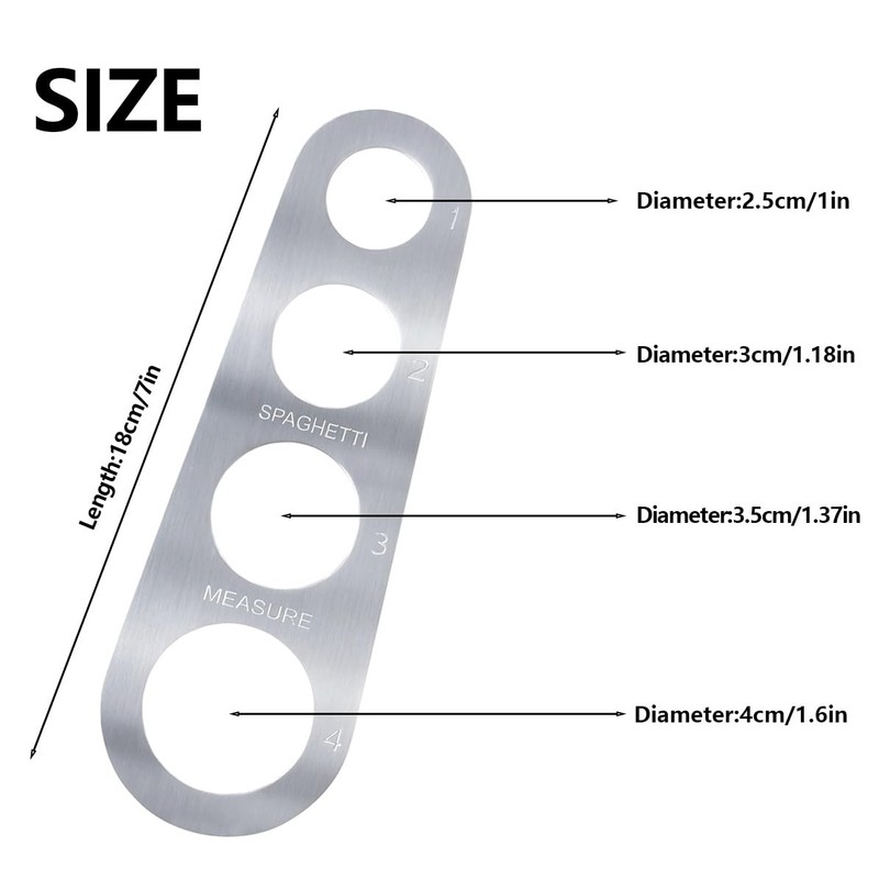 Spaghetti Measurer Tool,Stainless Steel Kitchen Pasta Measuring Tool for Cooking,1-4