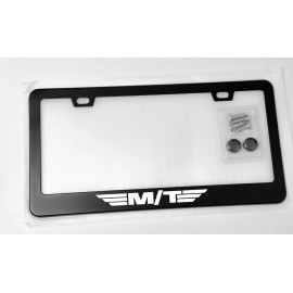 Unbranded White Mickey Thompson M/T Tires License Plate Frame Black Metal Tag