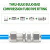 TAISHER 1PCS 304 Stainless Steel Thru-Bulk Bulkhead Compression Tube Pipe