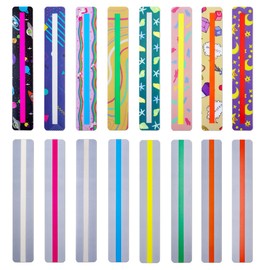 16 Piece Guided Reading Highlight Strips, Colored Overlays Bookmarks Help with Dyslexia, Reading Trackers Ruler, ADHD Tools for Reading, Teens Adults, Student Teacher Supply (Colorful)