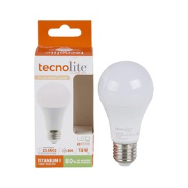 Tecnolite - Foco A19 LED 10 W, Luz Suave Cálida, Base E27, Atenuable