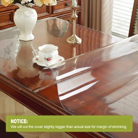 OstepDecor 23.6 x39 Inch Clear Table Protector, Plastic Table Cover
