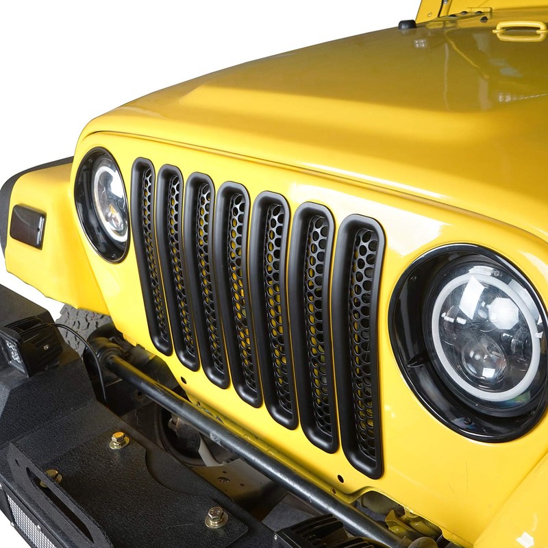 Hooke Road Black Front Grill Mesh Inserts Clip-in Honeycomb Grille