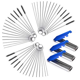 6 Set Carburetor Carbon Dirt Jet Remove Cleaner 39 Cleaning Wires Set + 30 Cleaning Needles + 15 Nylon Brushes for Motorcycle ATV Moped Welder Carb Chainsaw Spray Guns Welding Torch Tip Cleaner