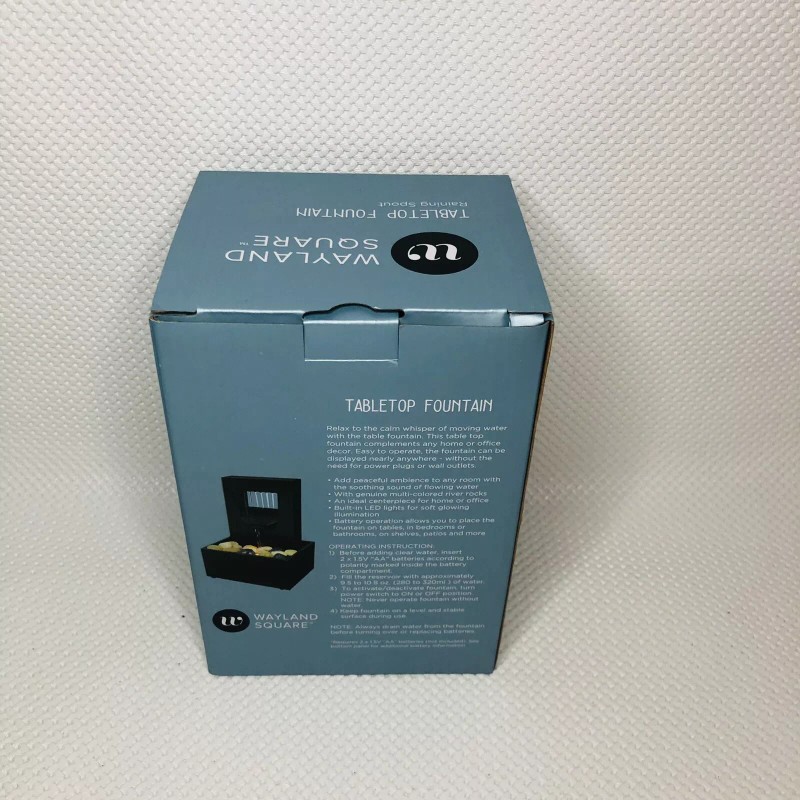 Wayland Square LED Lighted Zen Tabletop Water Fountain Portable Battery
