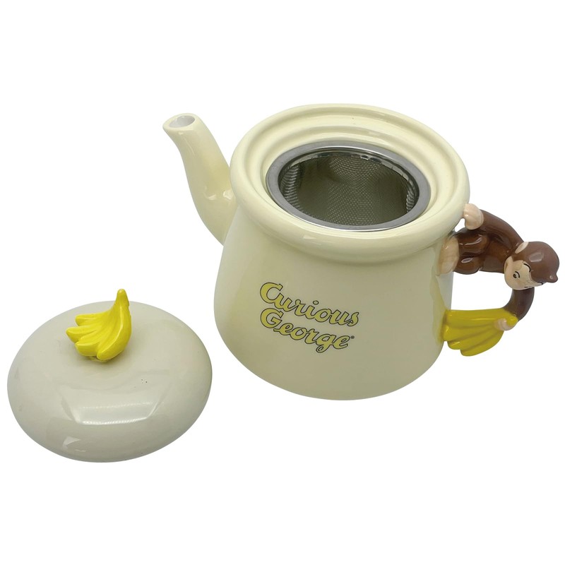 Sunart SAN4270 Curious George Teapot, Simple Line, Approx. 12.2 fl