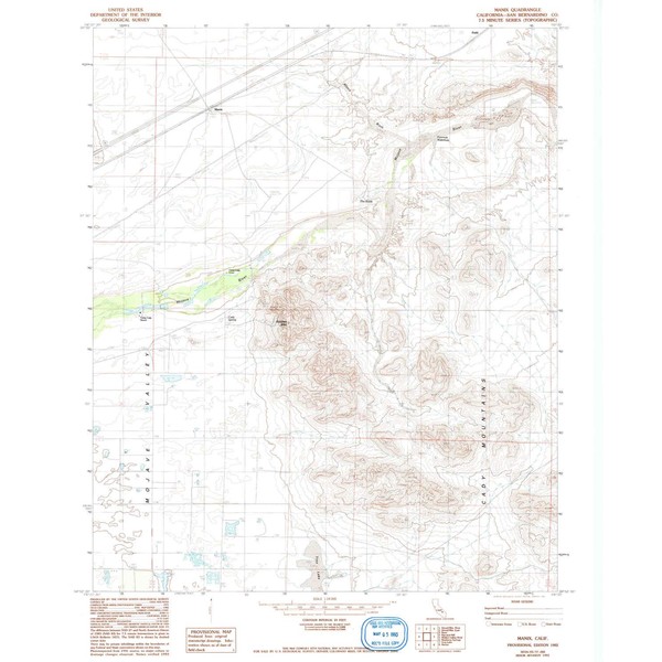 YellowMaps Manix CA topo map, 1:24000 Scale, 7.5 X 7.5